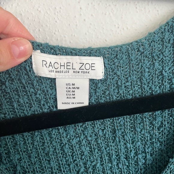 Rachel Zoe Woman Green V-Neck  Oversized Sweater, Size M - Picture 2 of 16